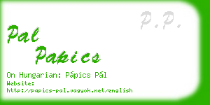pal papics business card