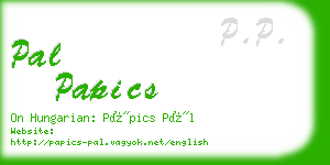 pal papics business card